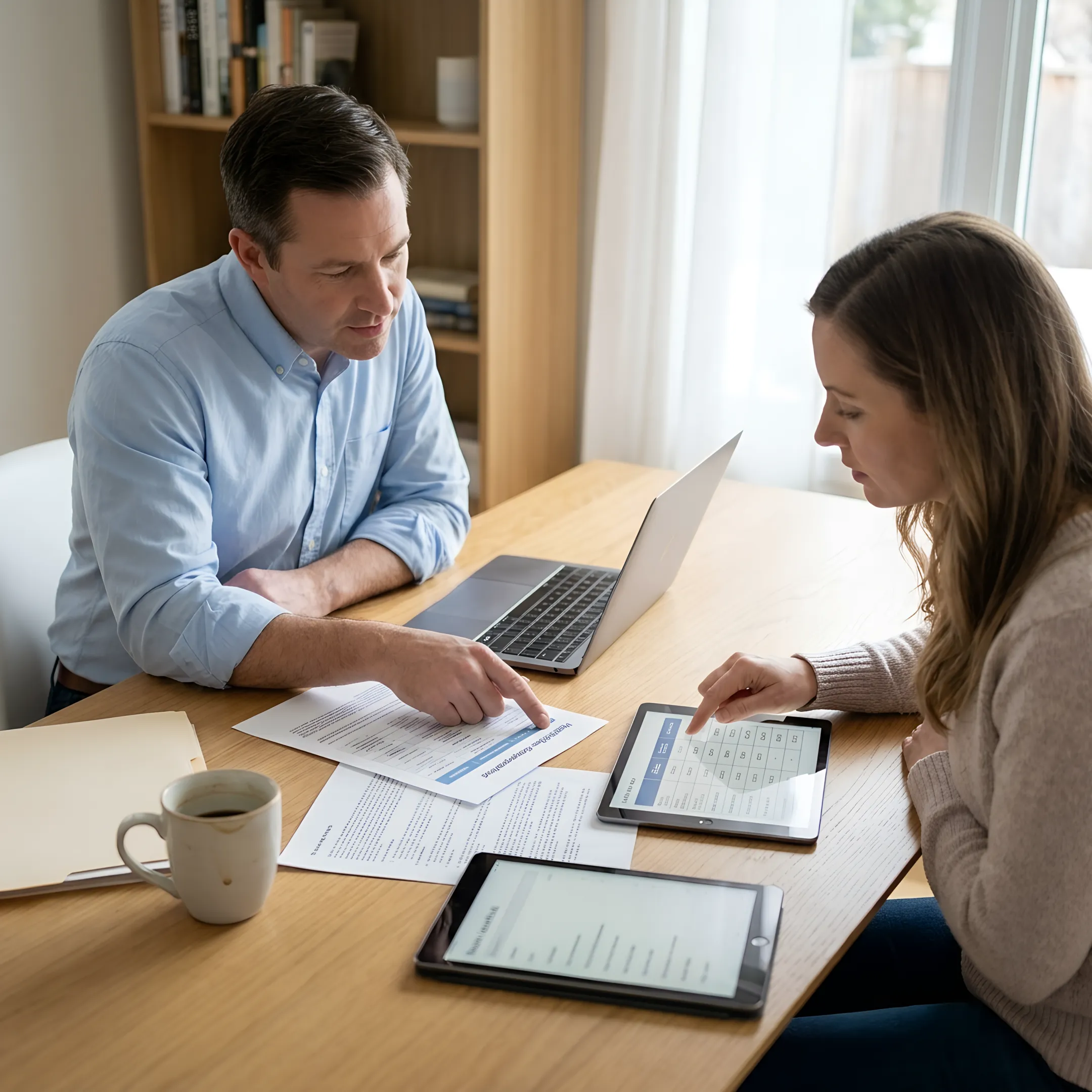 Advisor comparing health insurance plans with a client