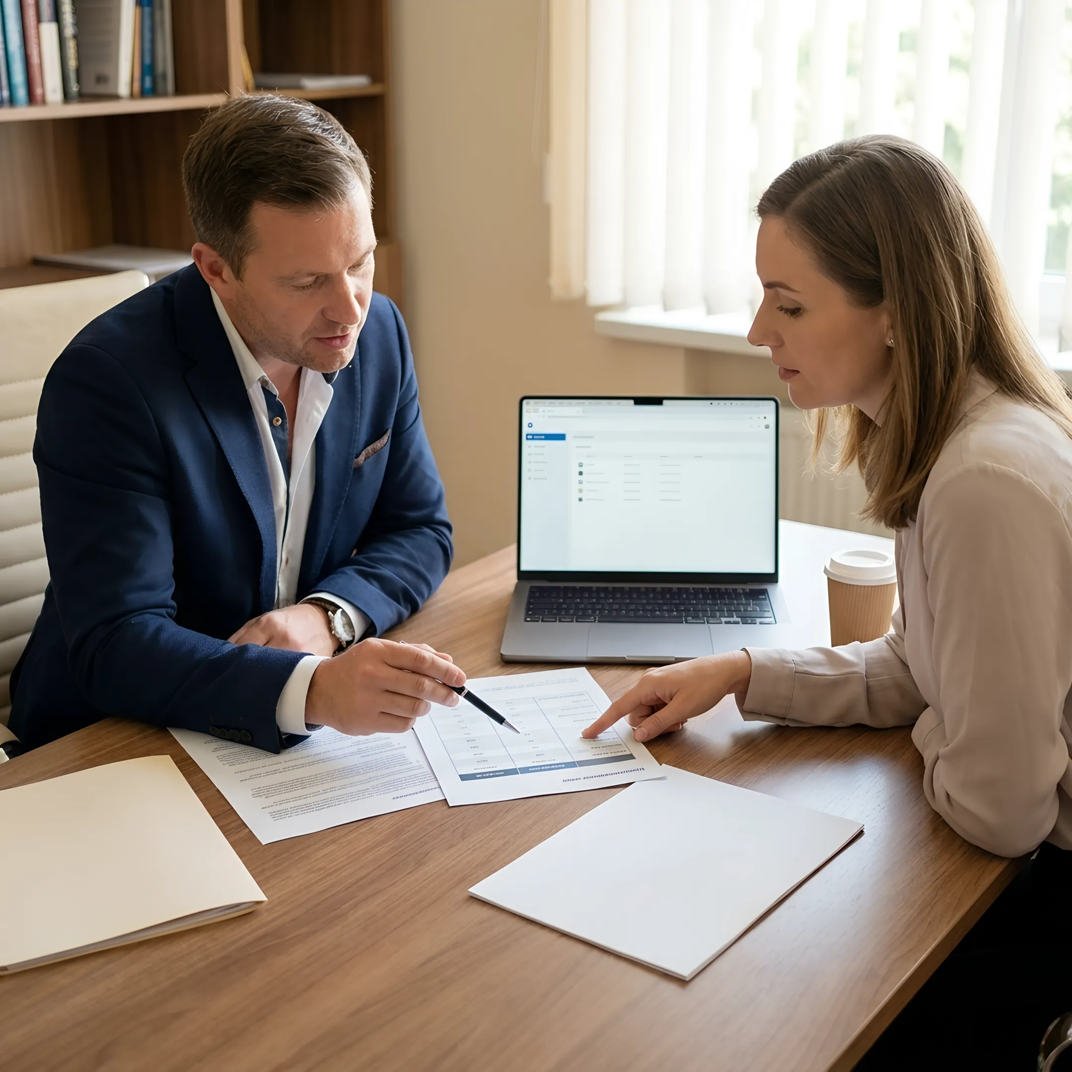 Small business owner reviewing health insurance plan comparison