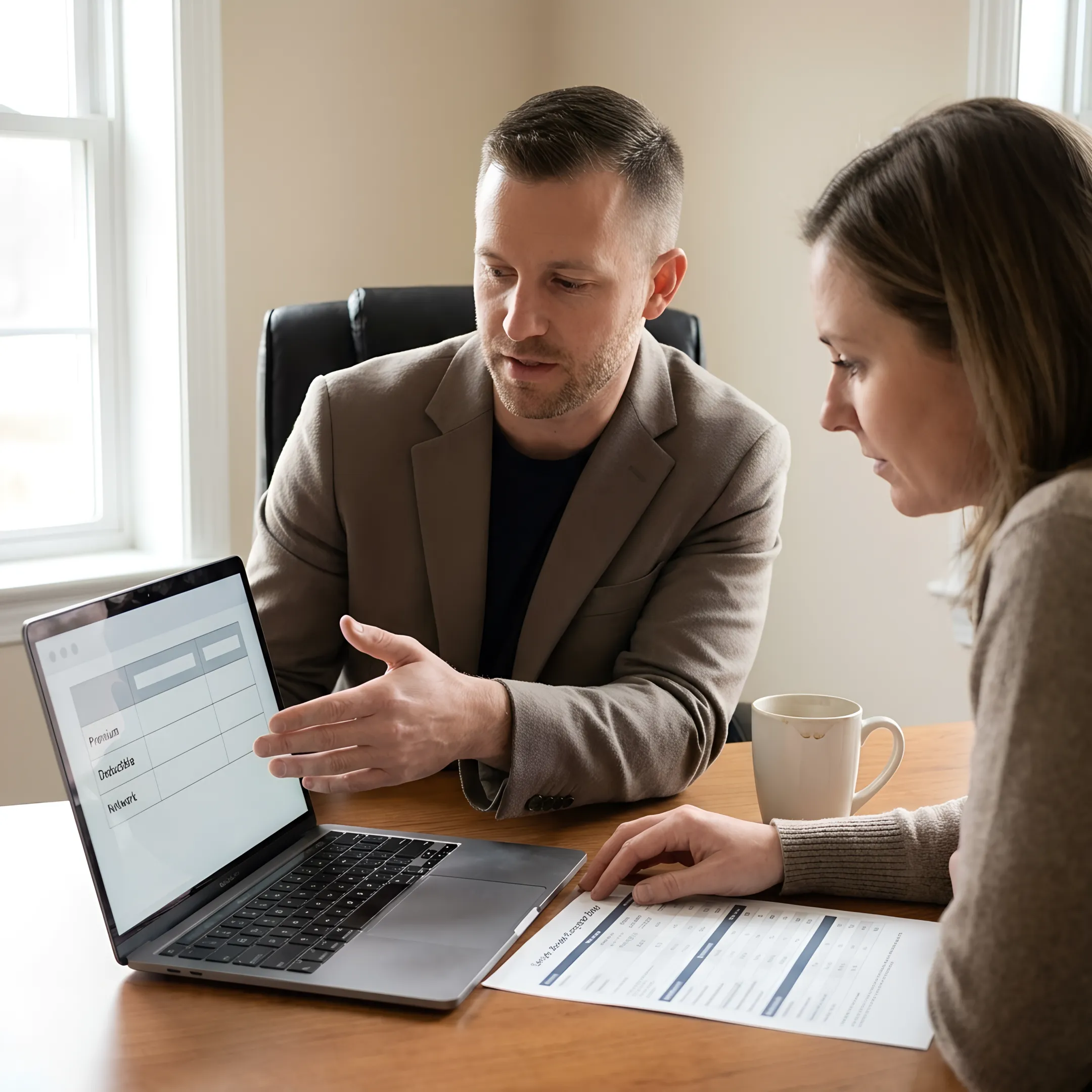 Advisor comparing dental insurance plans