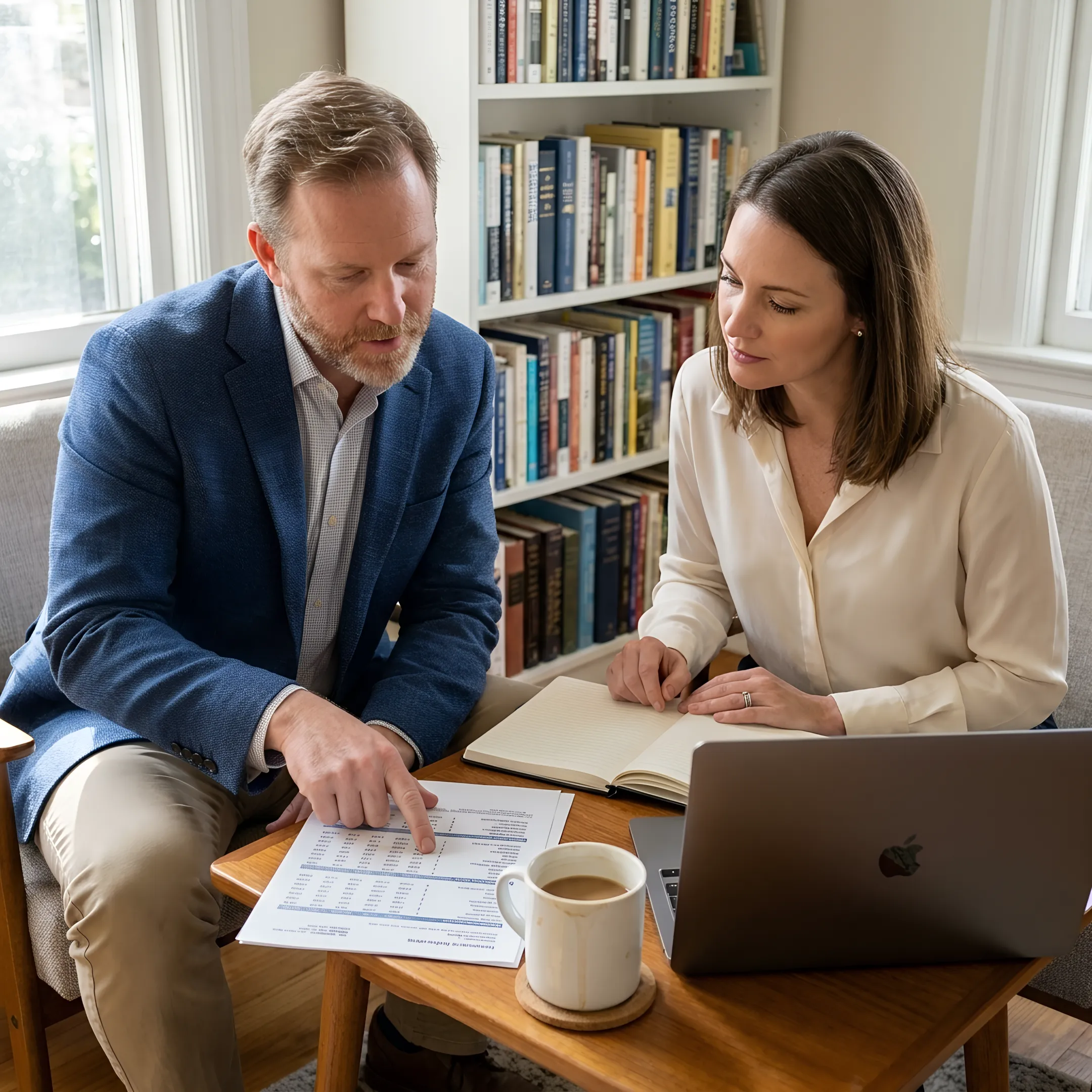 Advisor explaining health insurance plan details to a client