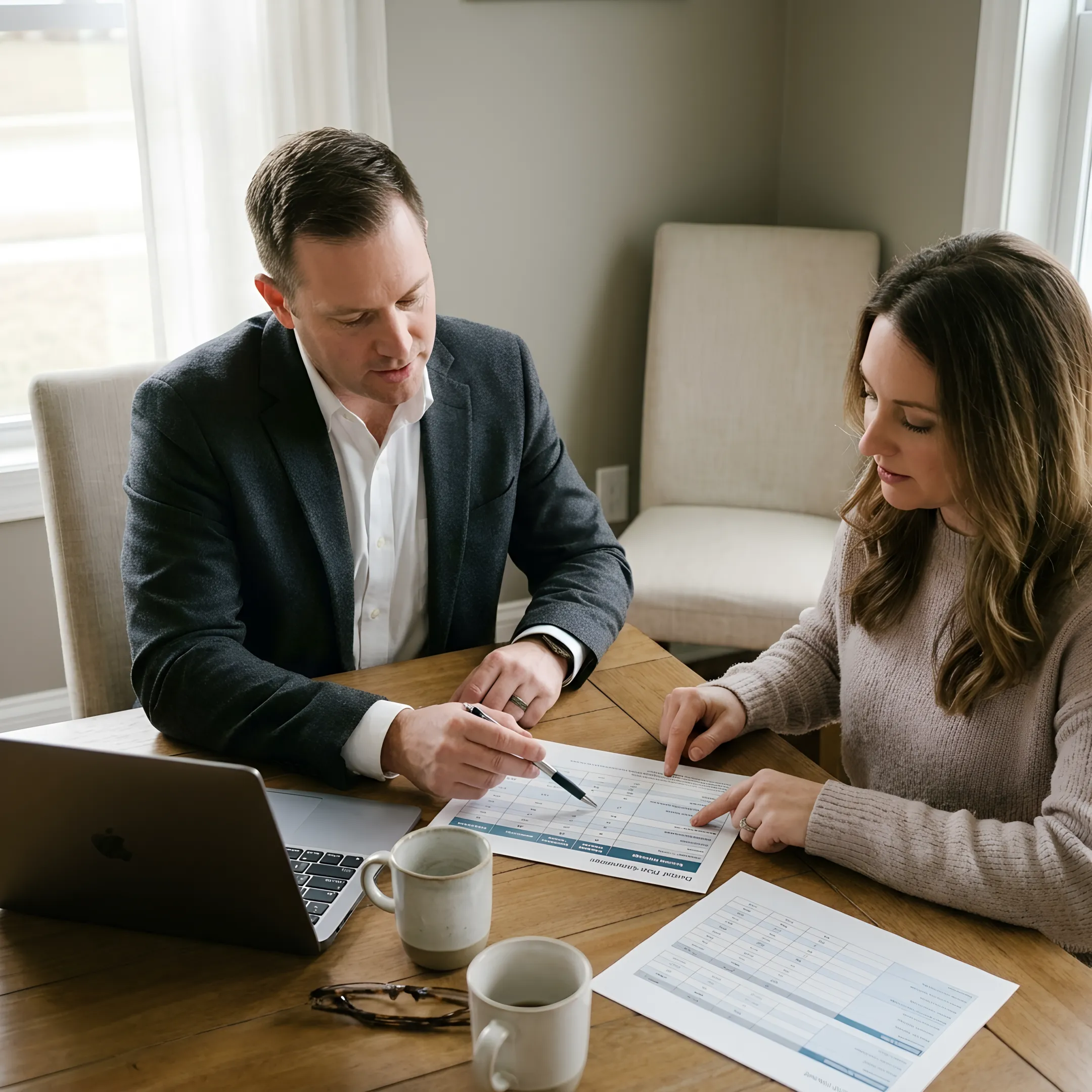 Client reviewing dental insurance choices with an advisor