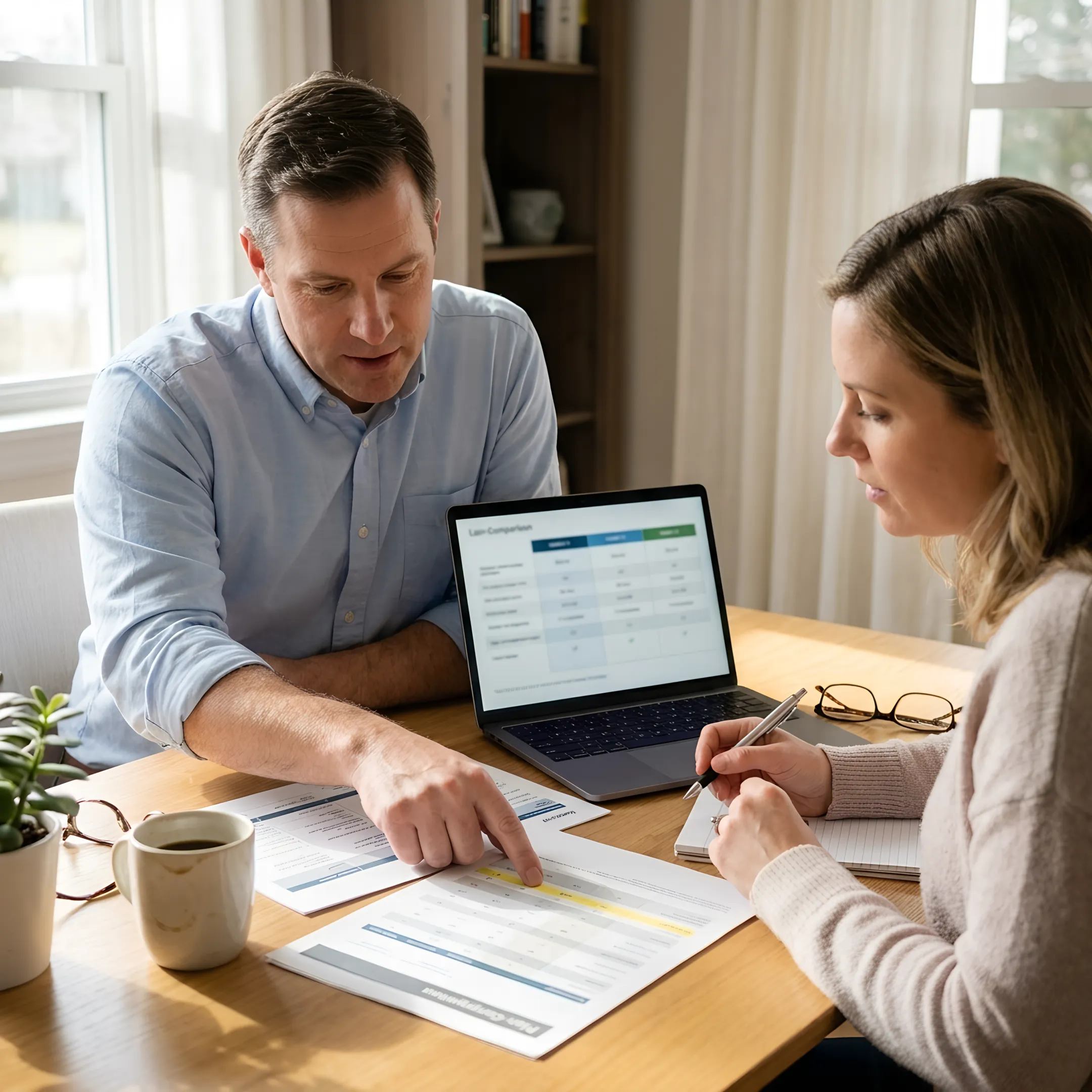 Insurance advisor explaining plan options to a client