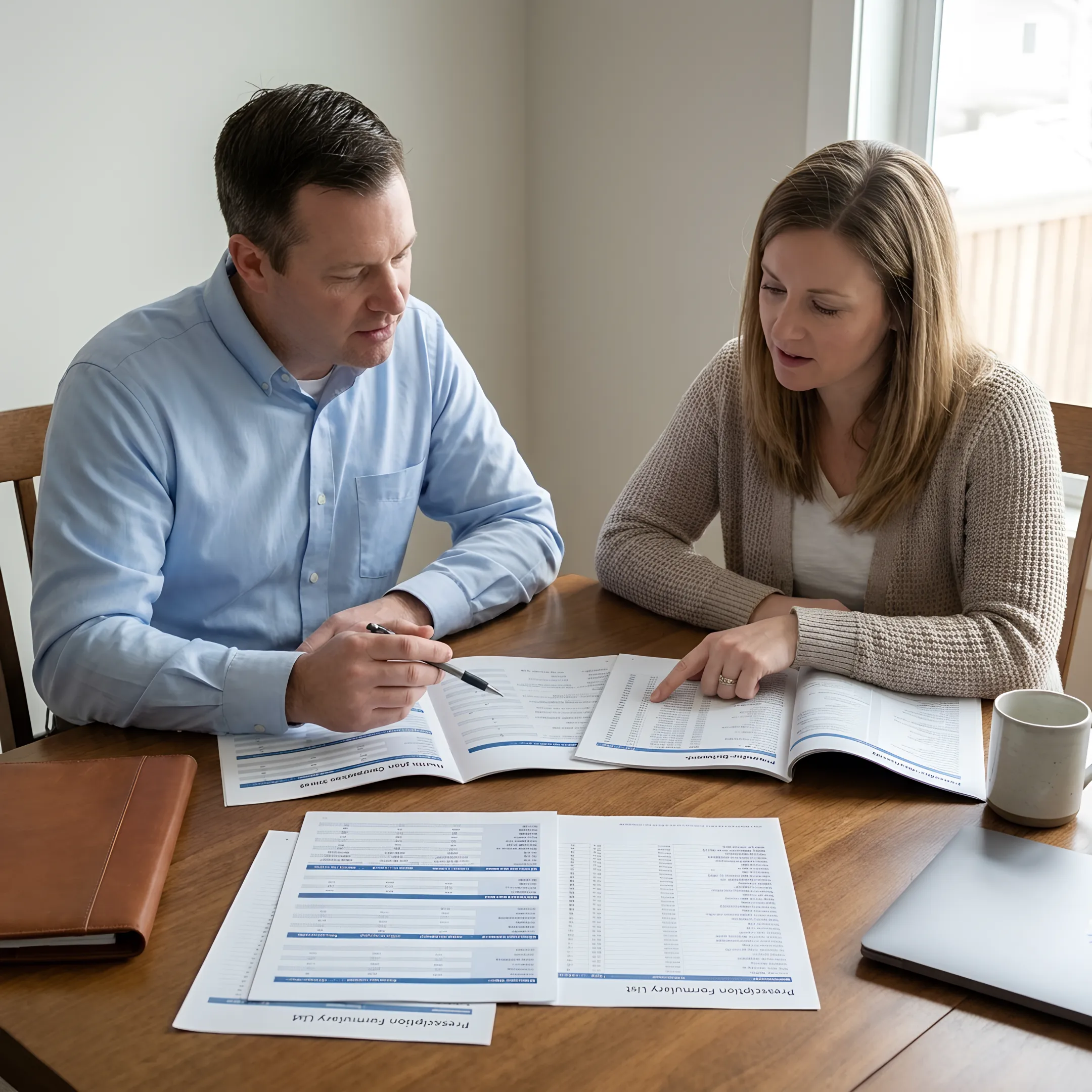 Advisor comparing health insurance plans with a client