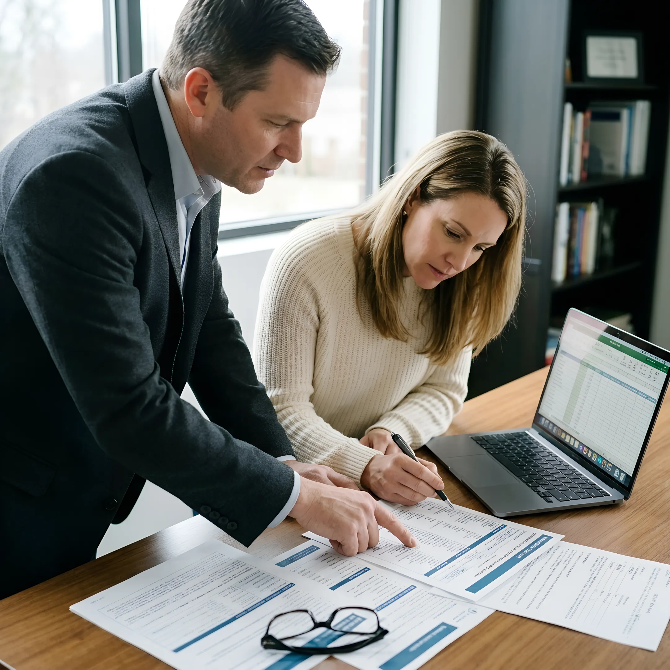 Advisor comparing health insurance plans with a client