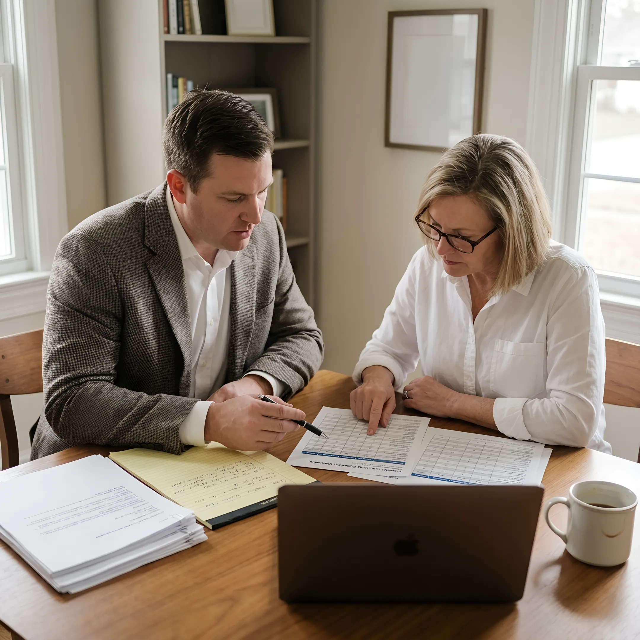 Client reviewing hospital indemnity coverage choices with an insurance advisor