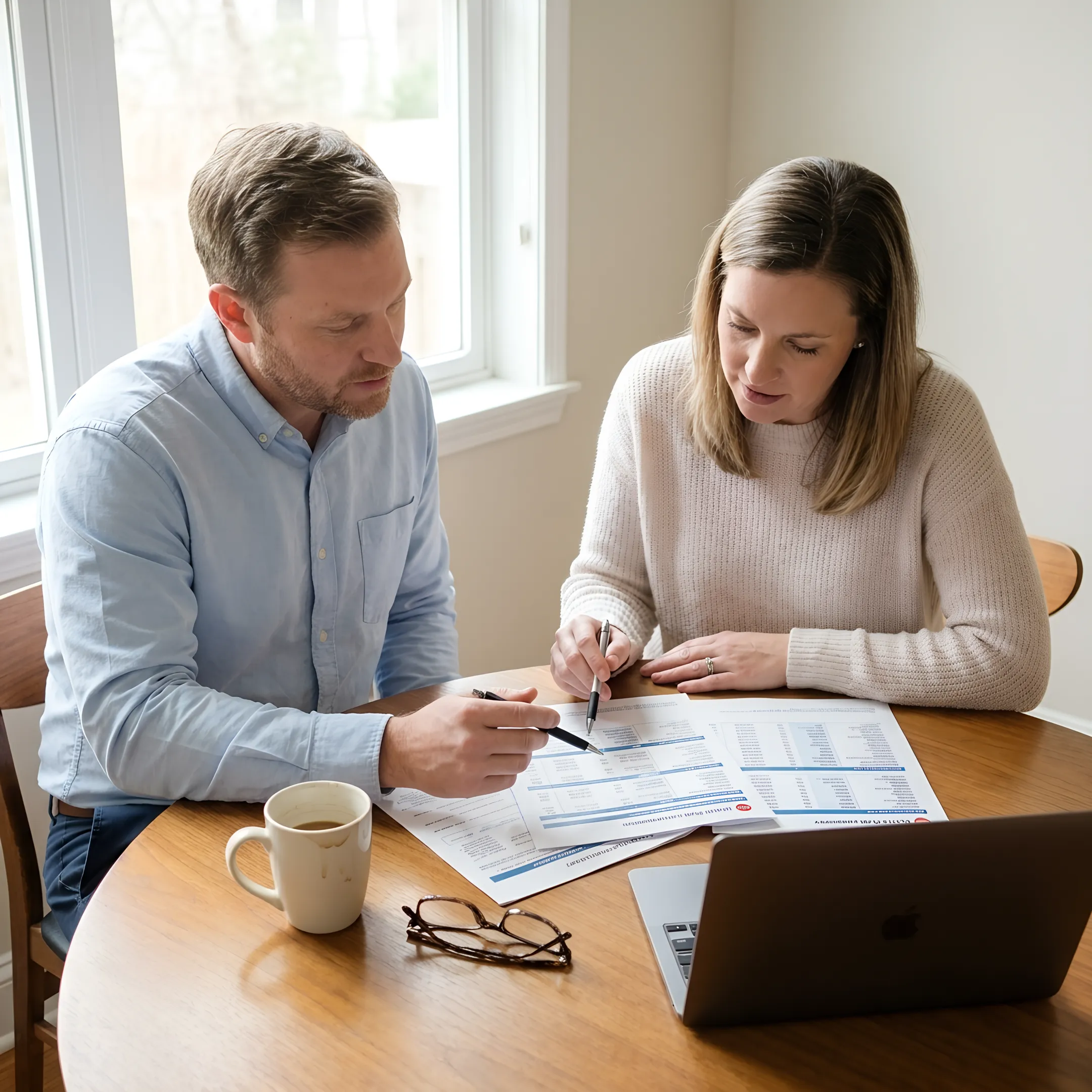 Advisor comparing health insurance plans with a client