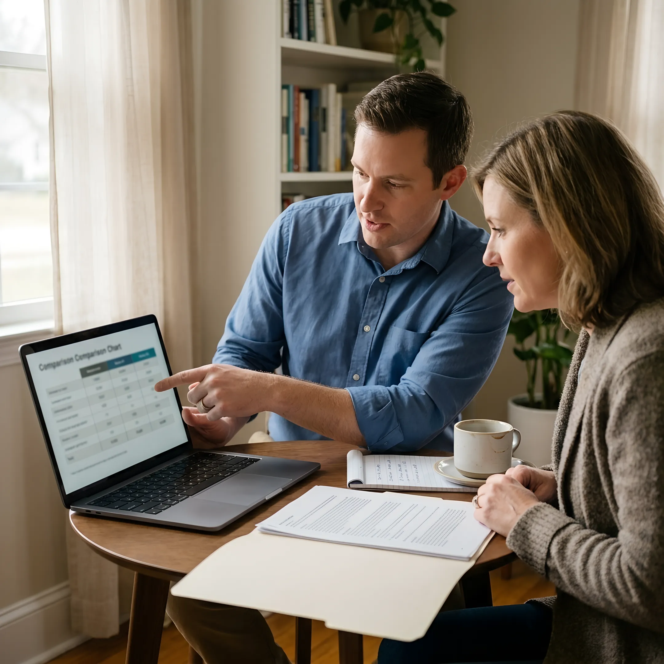 Advisor explaining health insurance plan details to a client