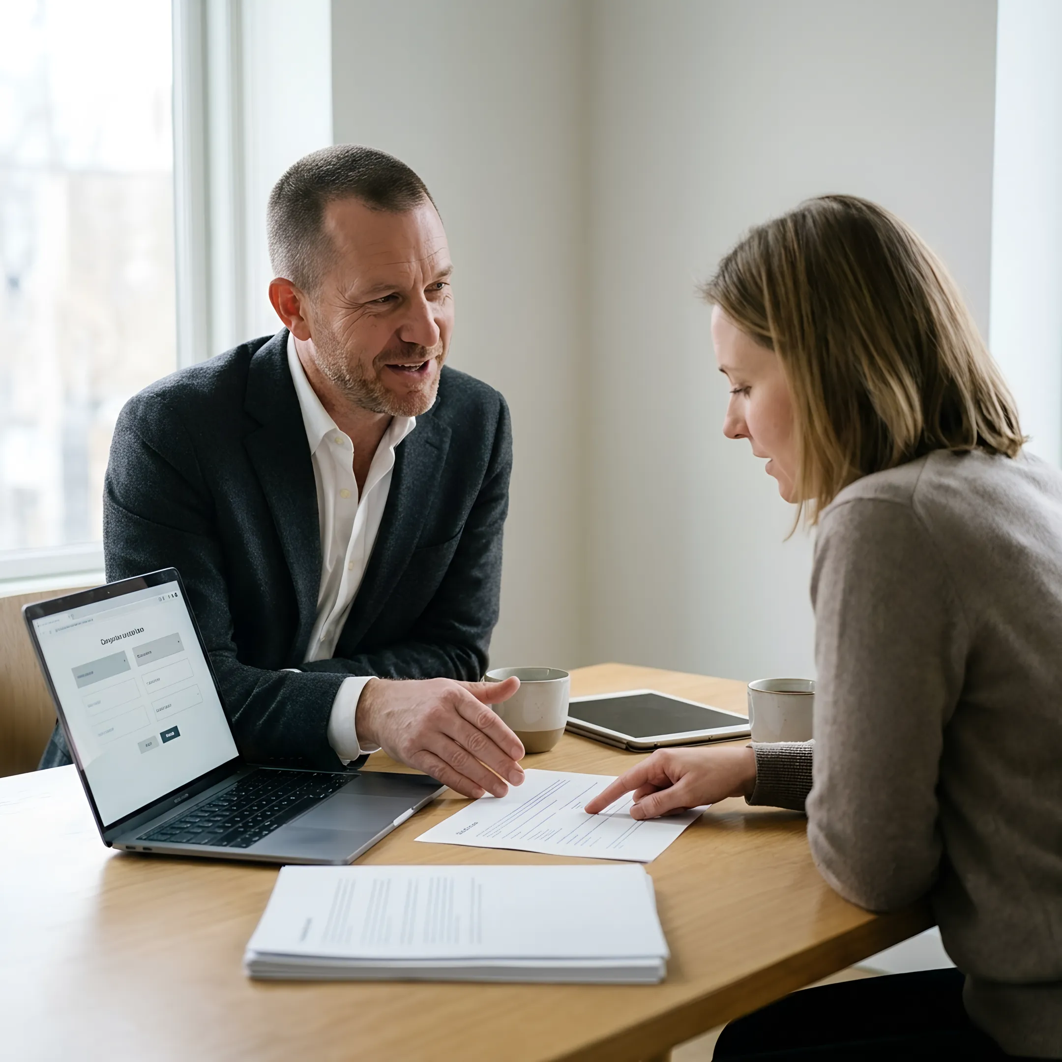 Advisor comparing health insurance plans for a self-employed client