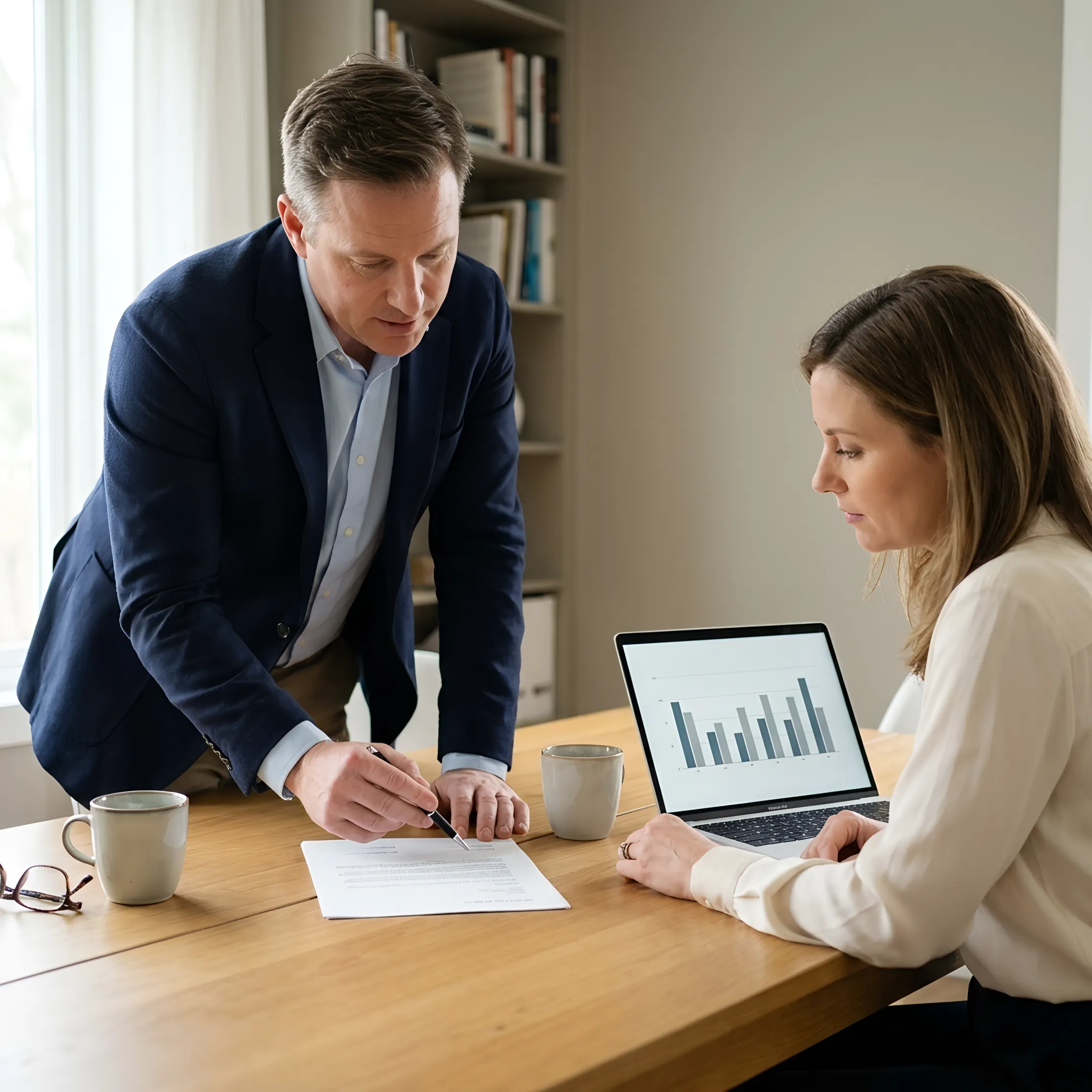 Client reviewing personalized health insurance comparison