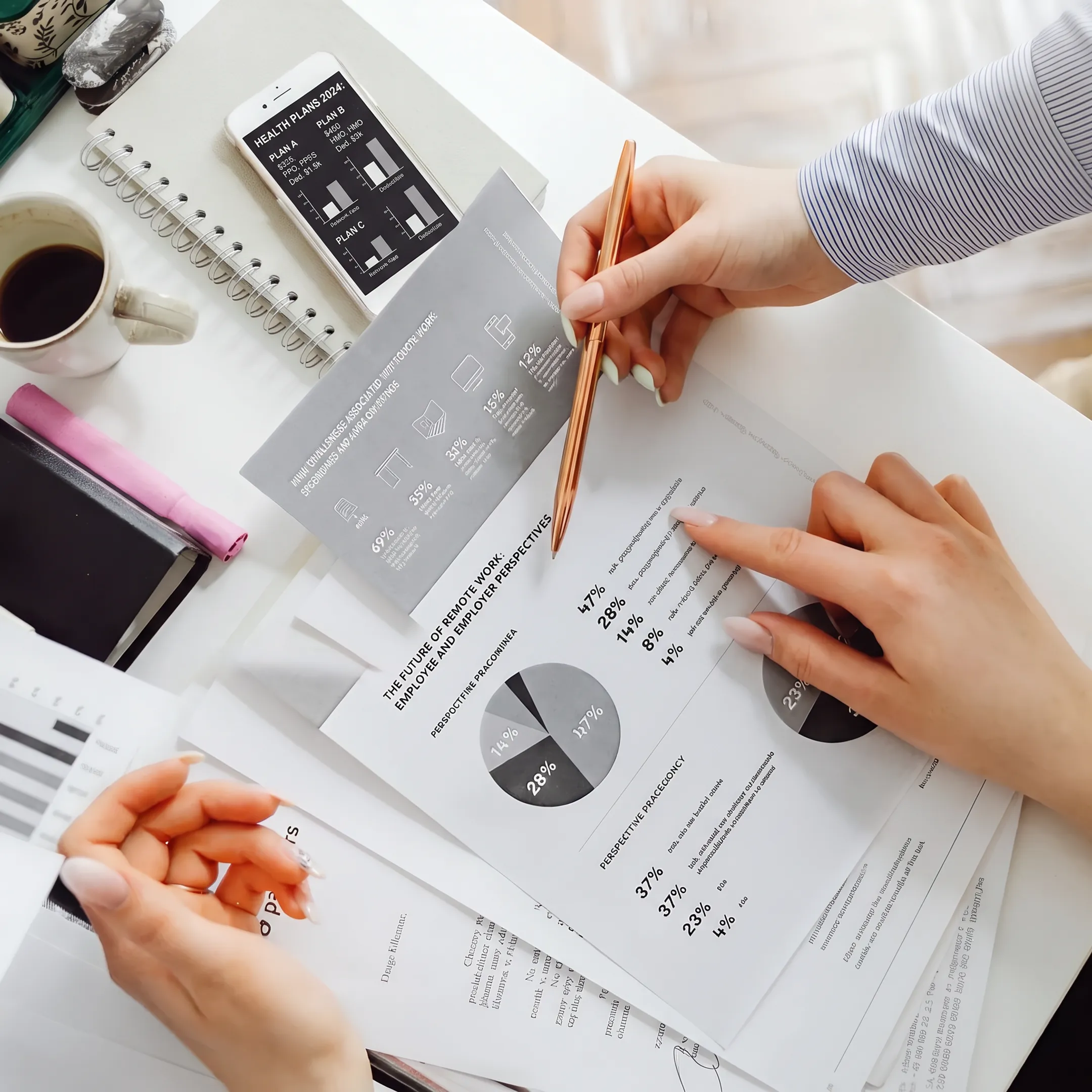 Business owner reviewing health insurance options with an advisor