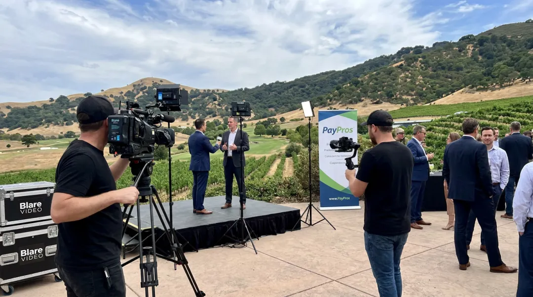Blare Video production crew filming LeanData corporate event in San Francisco venue