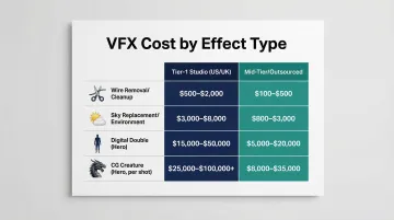 VFX cost comparison by effect type tier-one studio versus mid-tier outsourced