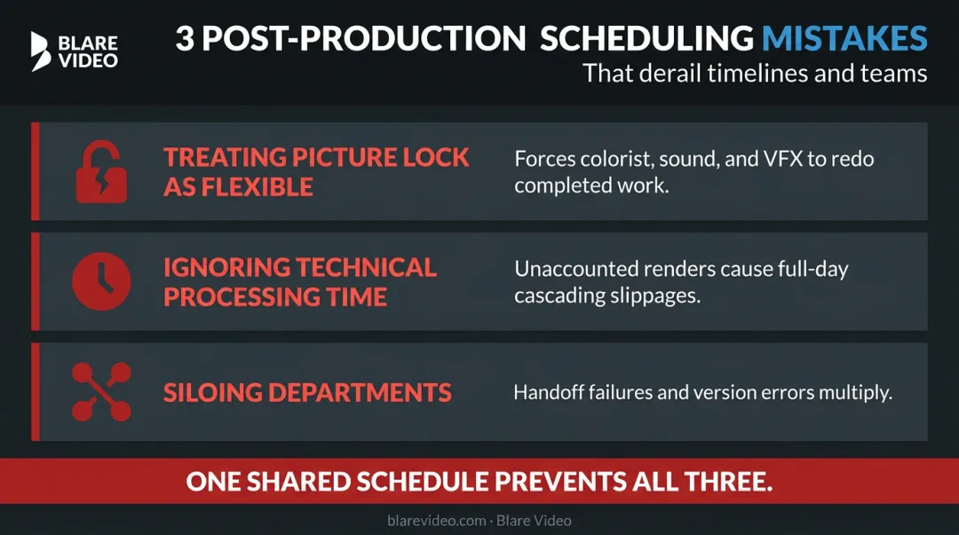 Three common post-production scheduling mistakes and their downstream consequences