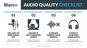 Four-step audio quality checklist for internal corporate video production