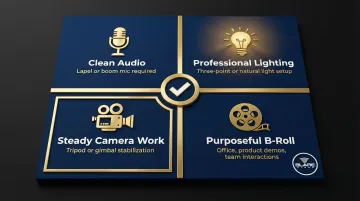 Corporate video production quality checklist audio lighting camera b-roll essentials