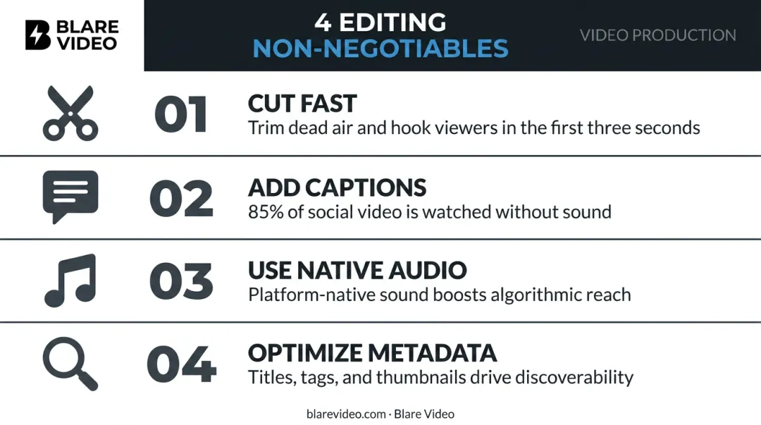 Four essential short-form video editing steps for maximum retention and reach