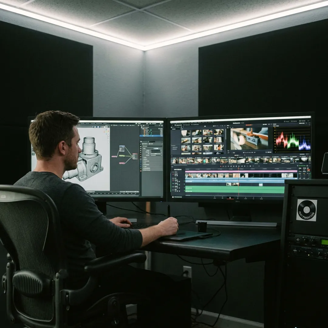 3D product animation and video production scene