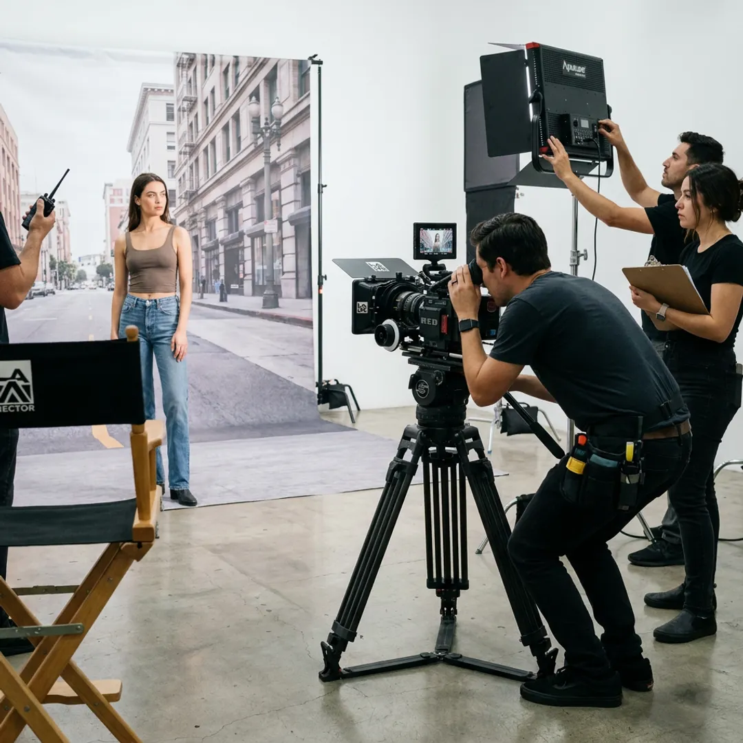 Fashion photo and video production set in Los Angeles