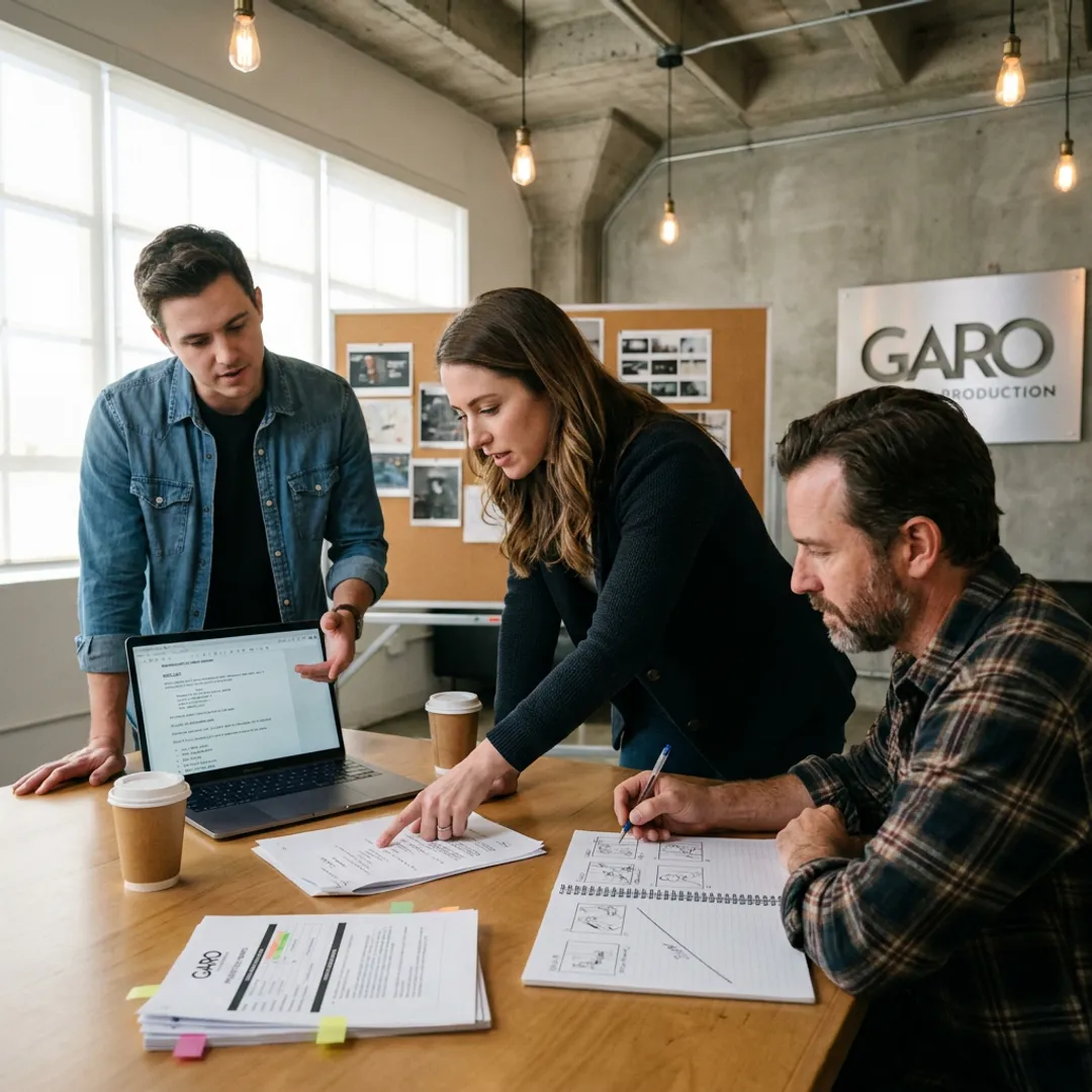 Financial explainer video production process planning session