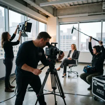 Cleveland video crew filming a corporate interview