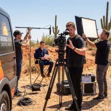 Video production crew filming in Tucson