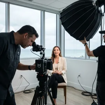 Brand video production crew filming in South Florida