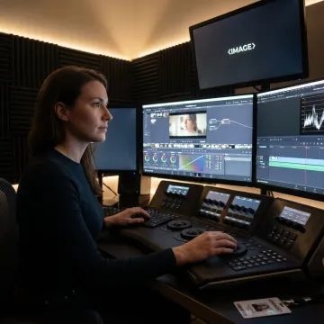 Chicago video editor working in a post-production suite