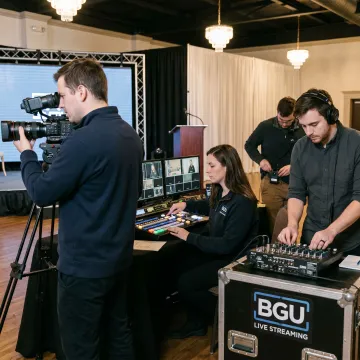 Live streaming crew at a Baltimore event venue