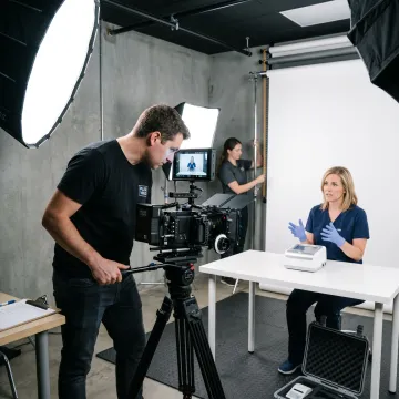 Medical device demonstration video production setup
