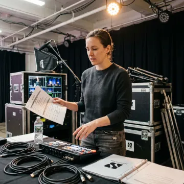 Producer managing an event video production workflow