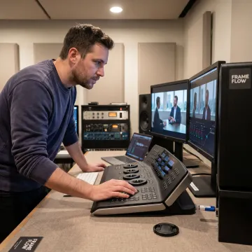 NYC post-production editor at video editing workstation