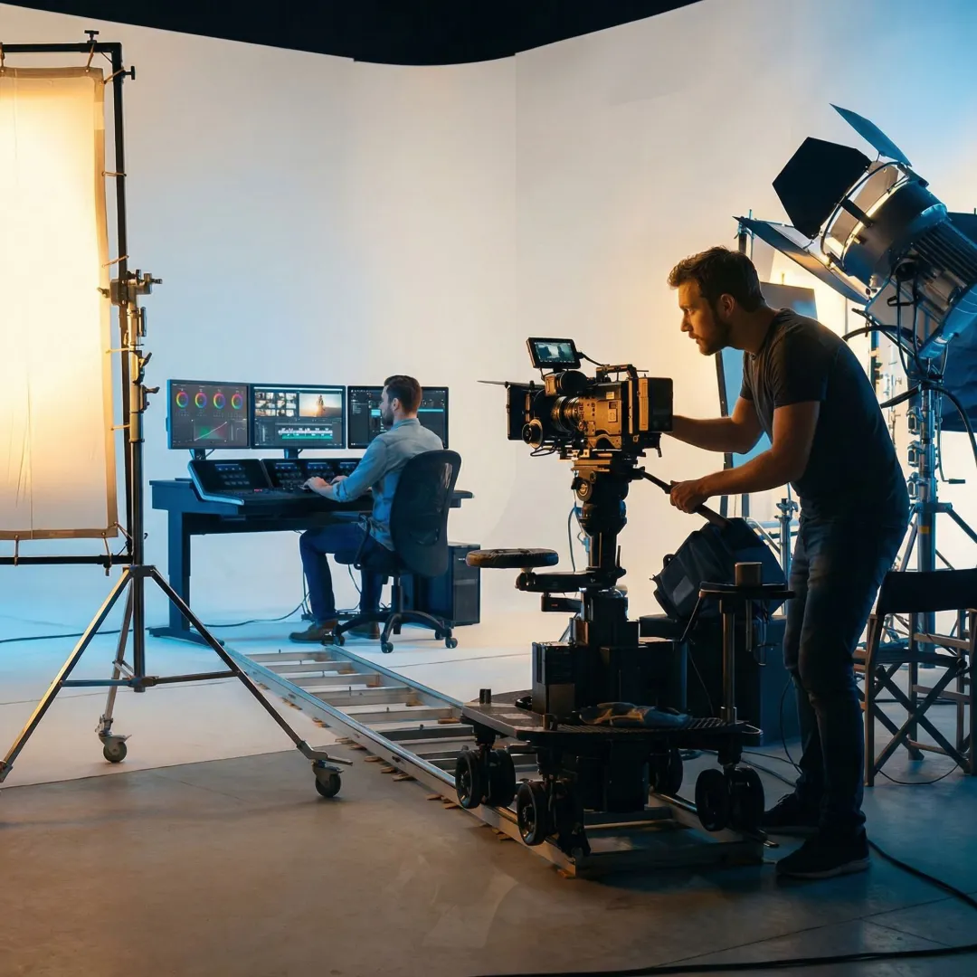 Video production workflow from filming to post-production editing