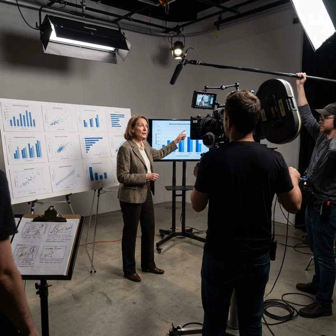 Crew filming an educational explainer video
