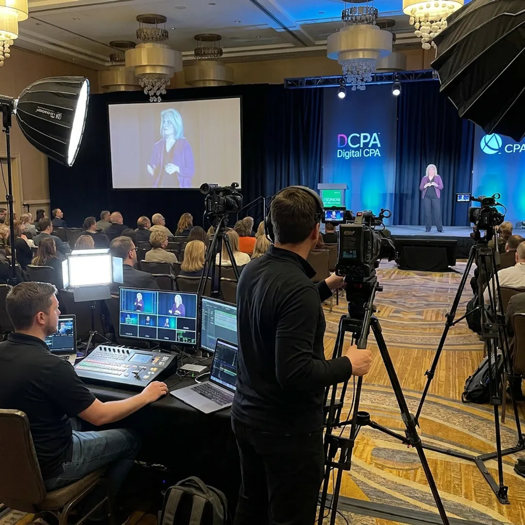 Corporate event live stream production crew