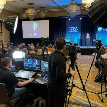 Corporate event live stream production crew