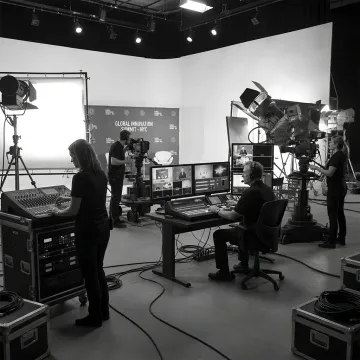 Live streaming production crew at a NYC event