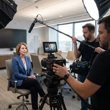 Baltimore video crew filming a corporate interview
