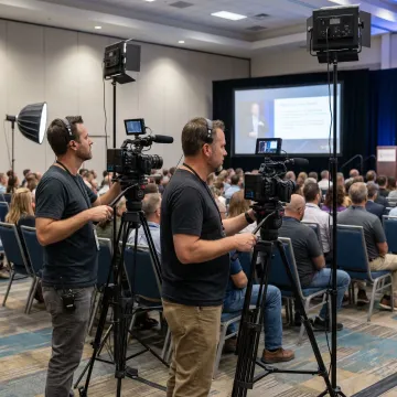 Event videography crew filming a San Diego conference