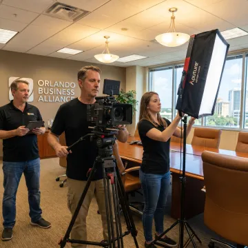 Orlando video production crew filming a corporate project