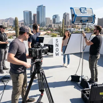 Phoenix video production crew filming a corporate scene