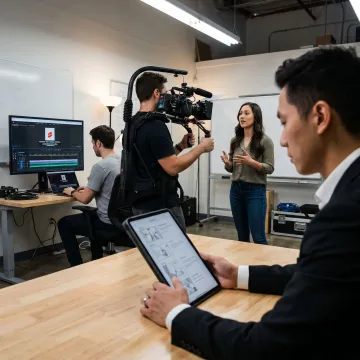 YouTube Shorts production workflow with storyboard, filming, and editing