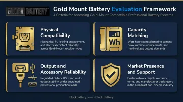 4-criteria evaluation framework for choosing Anton Bauer Gold Mount battery alternatives