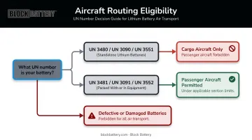 Lithium battery aircraft routing decision tree cargo versus passenger aircraft restrictions