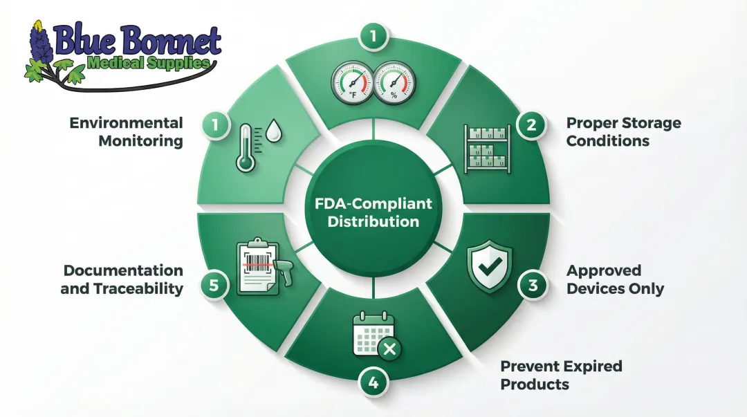 FDA compliant medical device distributor and 3PL supply chain storage and handling controls