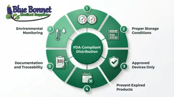 FDA compliant medical device distributor and 3PL supply chain storage and handling controls