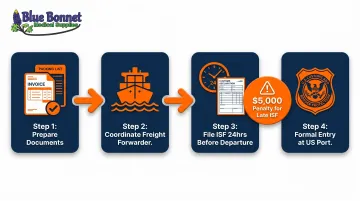 4-step first inventory shipment process from India to US warehouse customs clearance