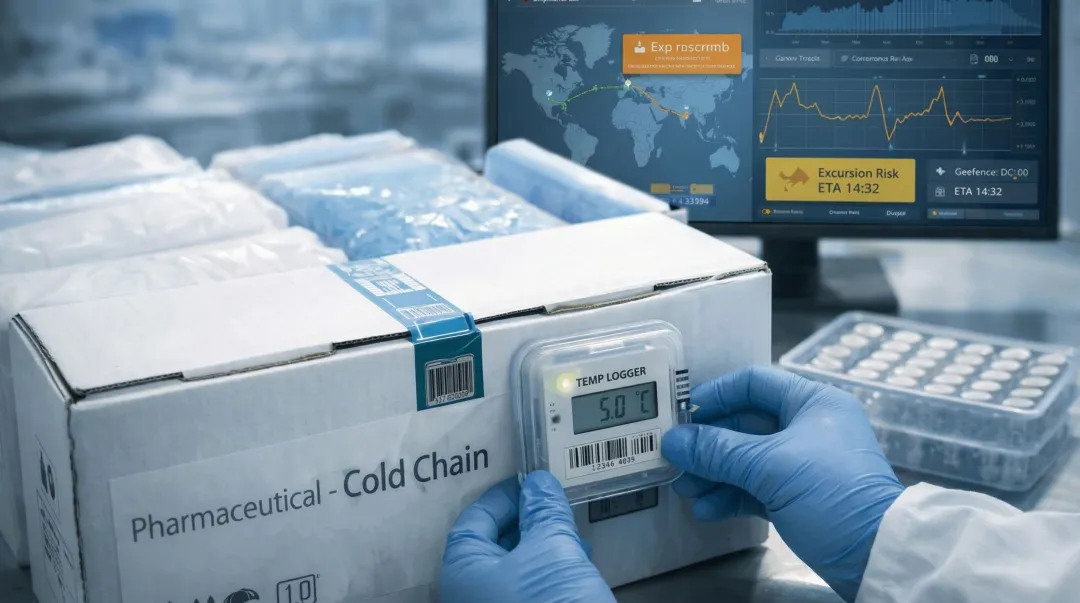 Advanced pharmaceutical cold chain shipment tracking with RFID sensor technology monitoring