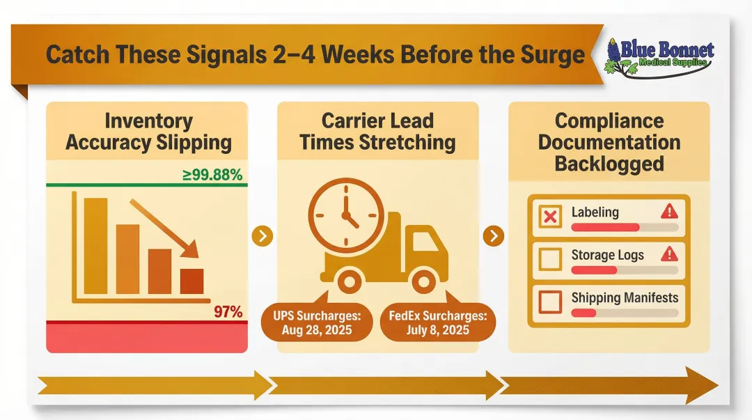 Three early warning signs of peak season fulfillment failure inventory carrier compliance