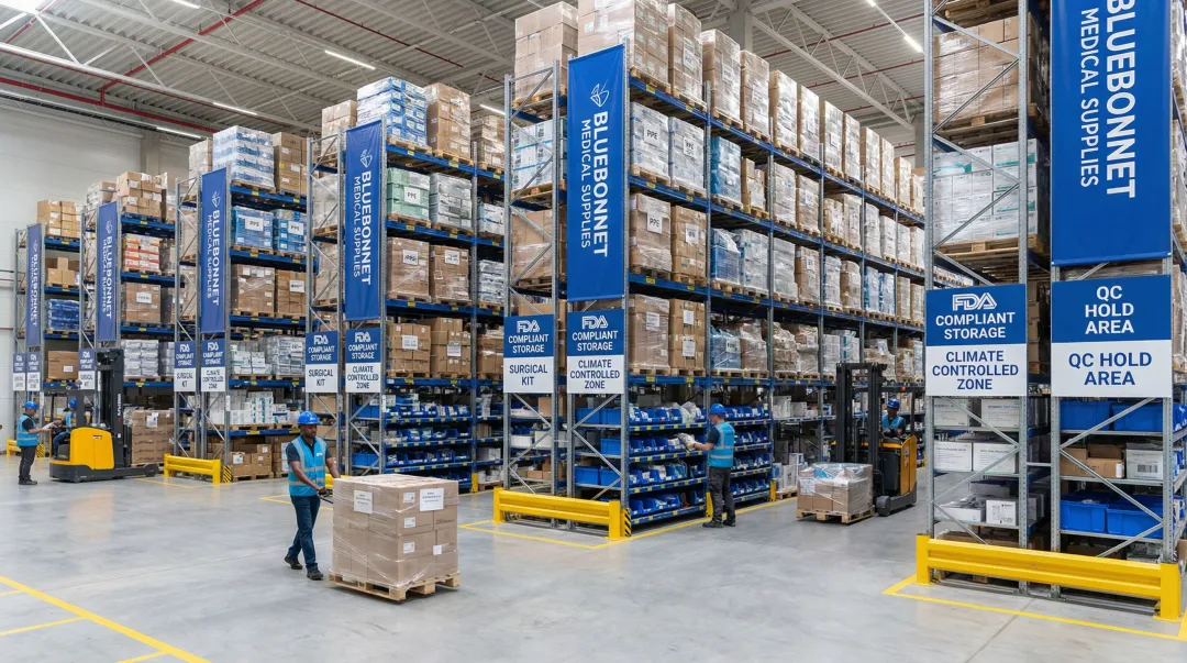 Bluebonnet Medical Supplies 3PL warehouse compliance storage and fulfillment operations