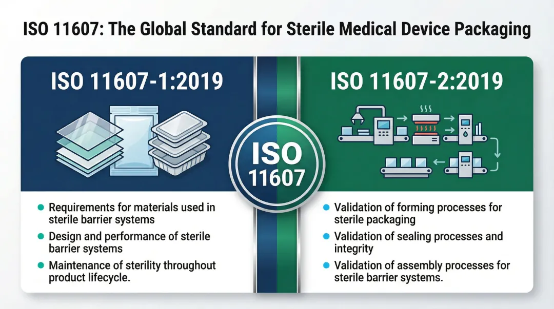 ISO 11607 two-part sterile packaging standard structure and compliance requirements overview